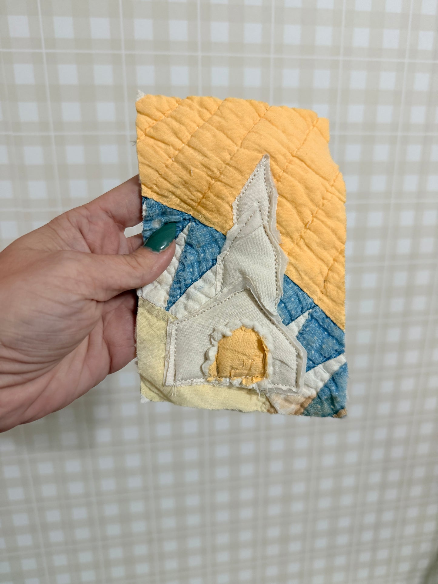 4x6 Unframed Vintage Quilt Church
