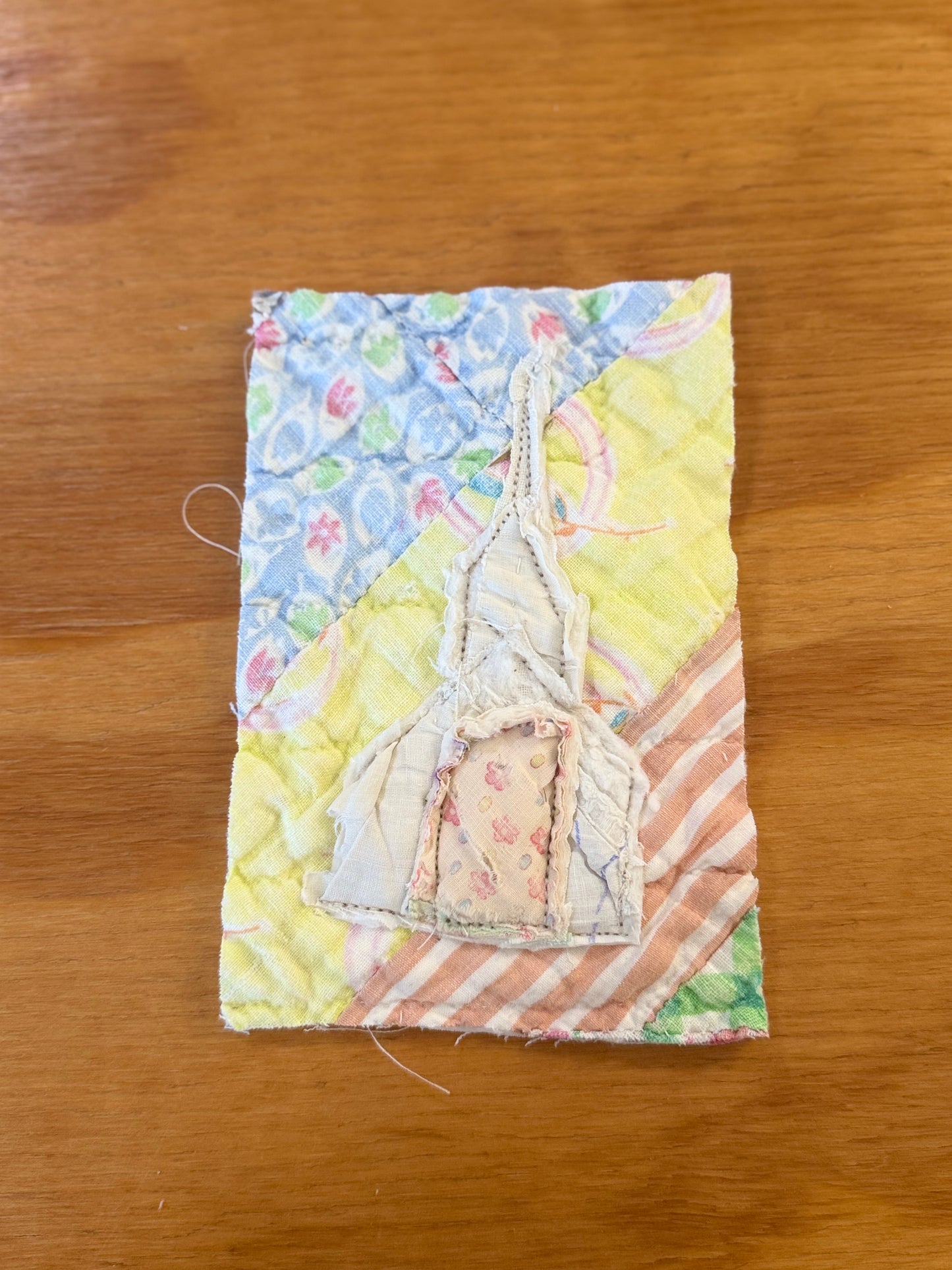4X6 Unframed Vintage Quilt Church