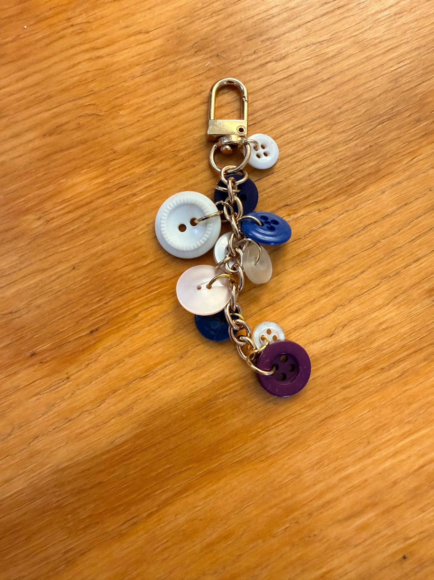 Vintage Button Bag Charm/Key Chain 1