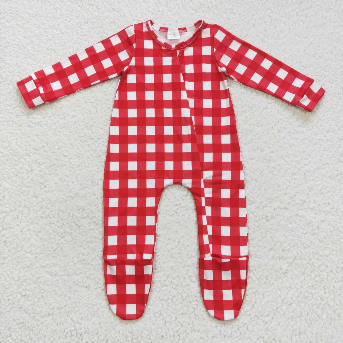 LR0549 Red and white plaid