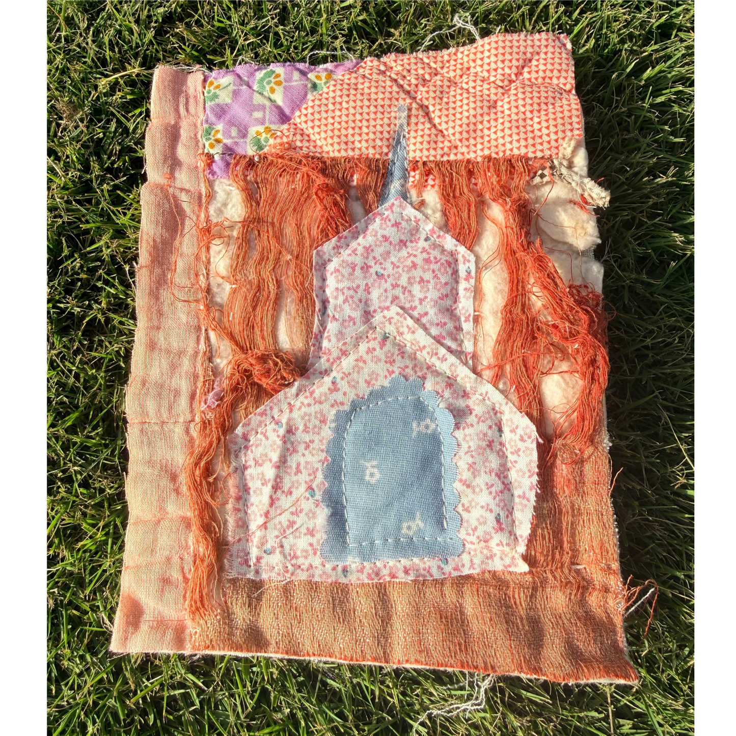 Unframed 5x7 Church Vintage Quilt Piece 5