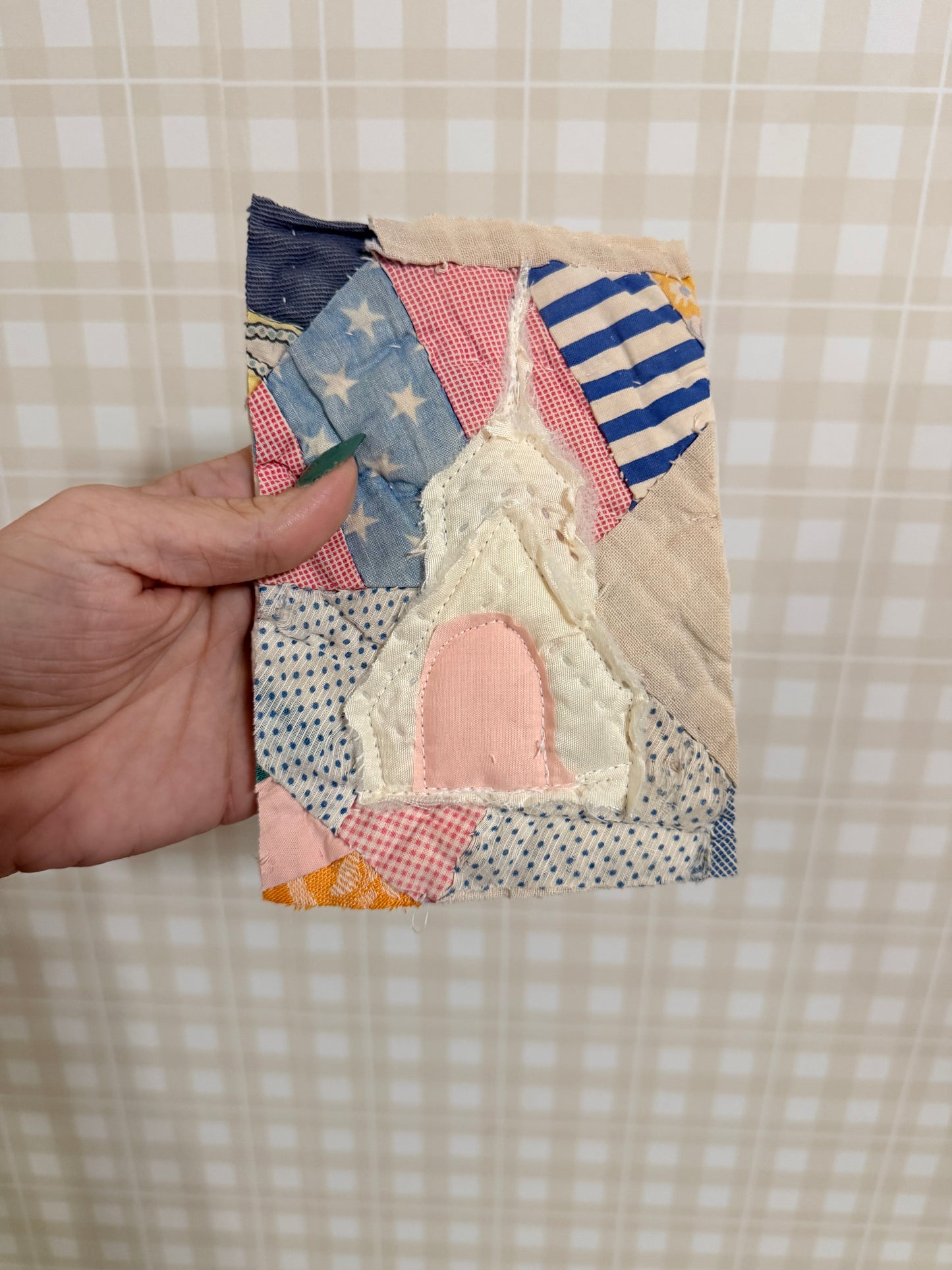 4x6 Unframed Vintage Quilt Church