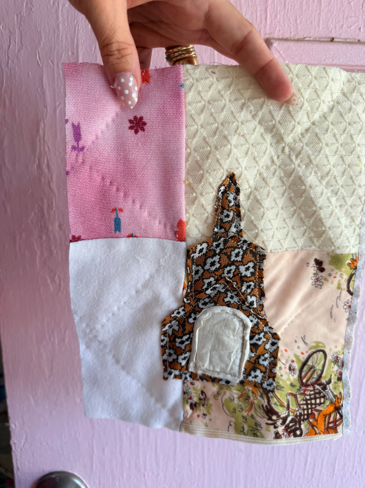 Unframed 8x10 Church Vintage Quilt Piece 13