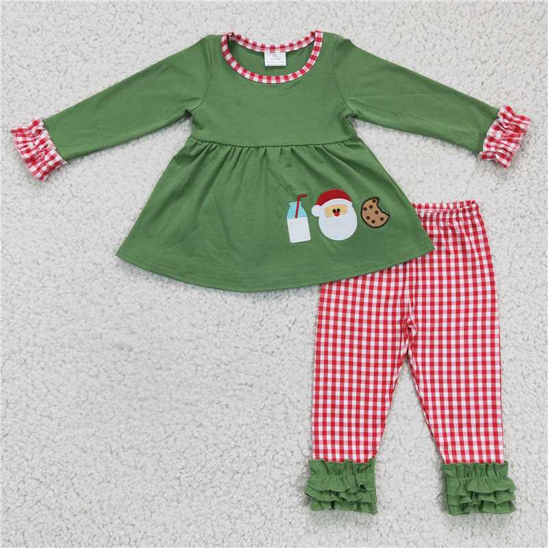 Santa Cookies Milk Green Matching
