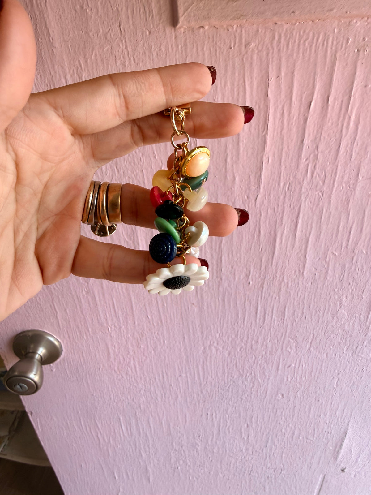 Vintage Button Bag Charm