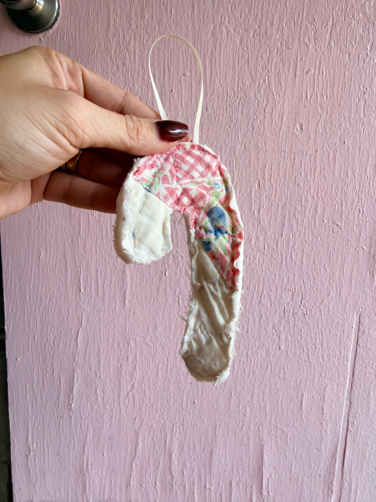 Vintage Quilt Ornament Tree Candy Cane