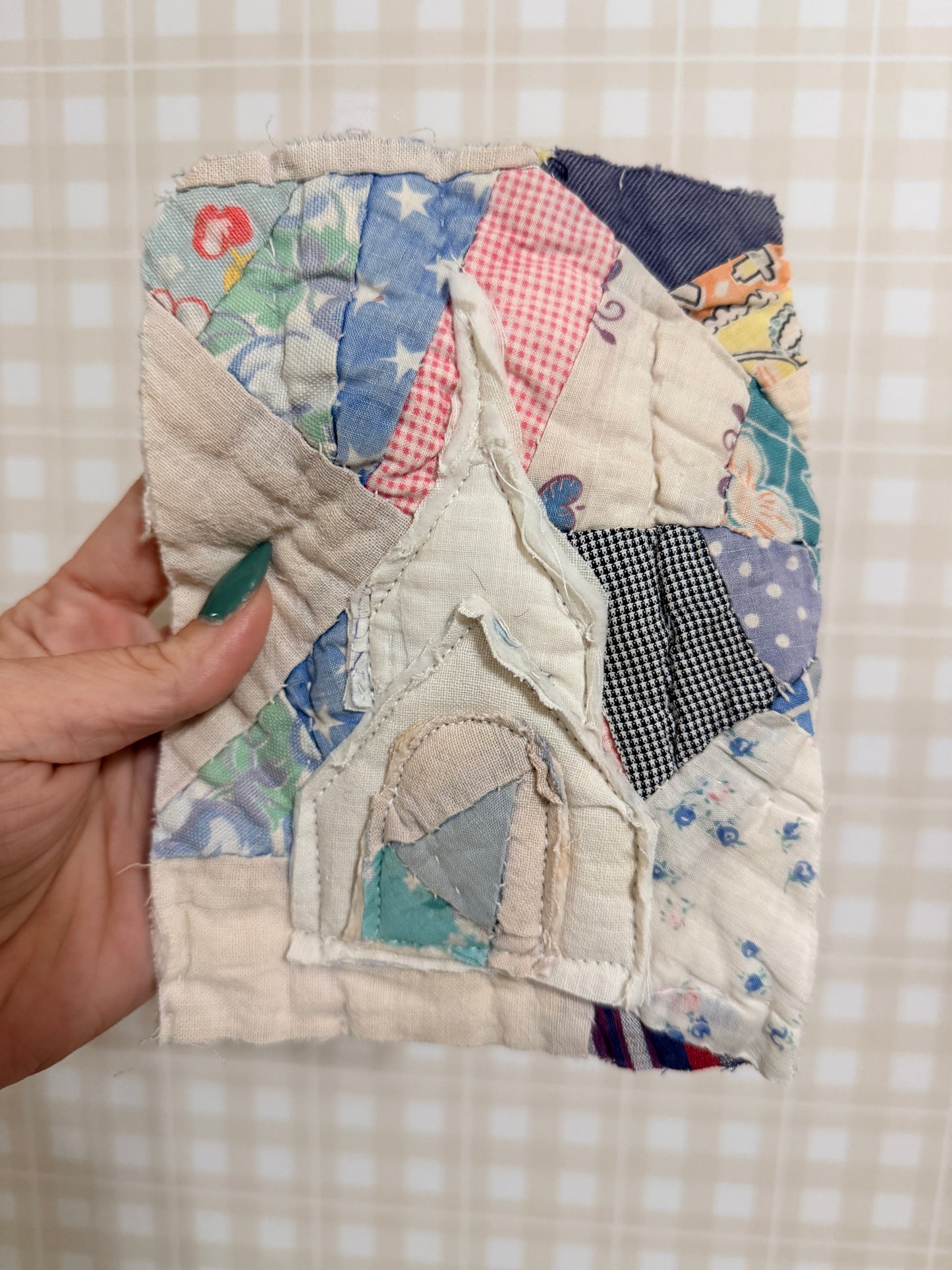5x7 Unframed Vintage Quilt Church