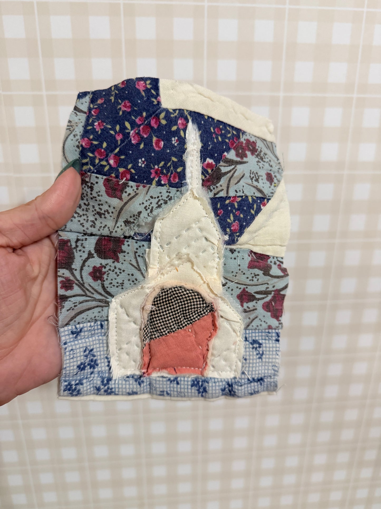 5x7 Unframed Vintage Quilt Church