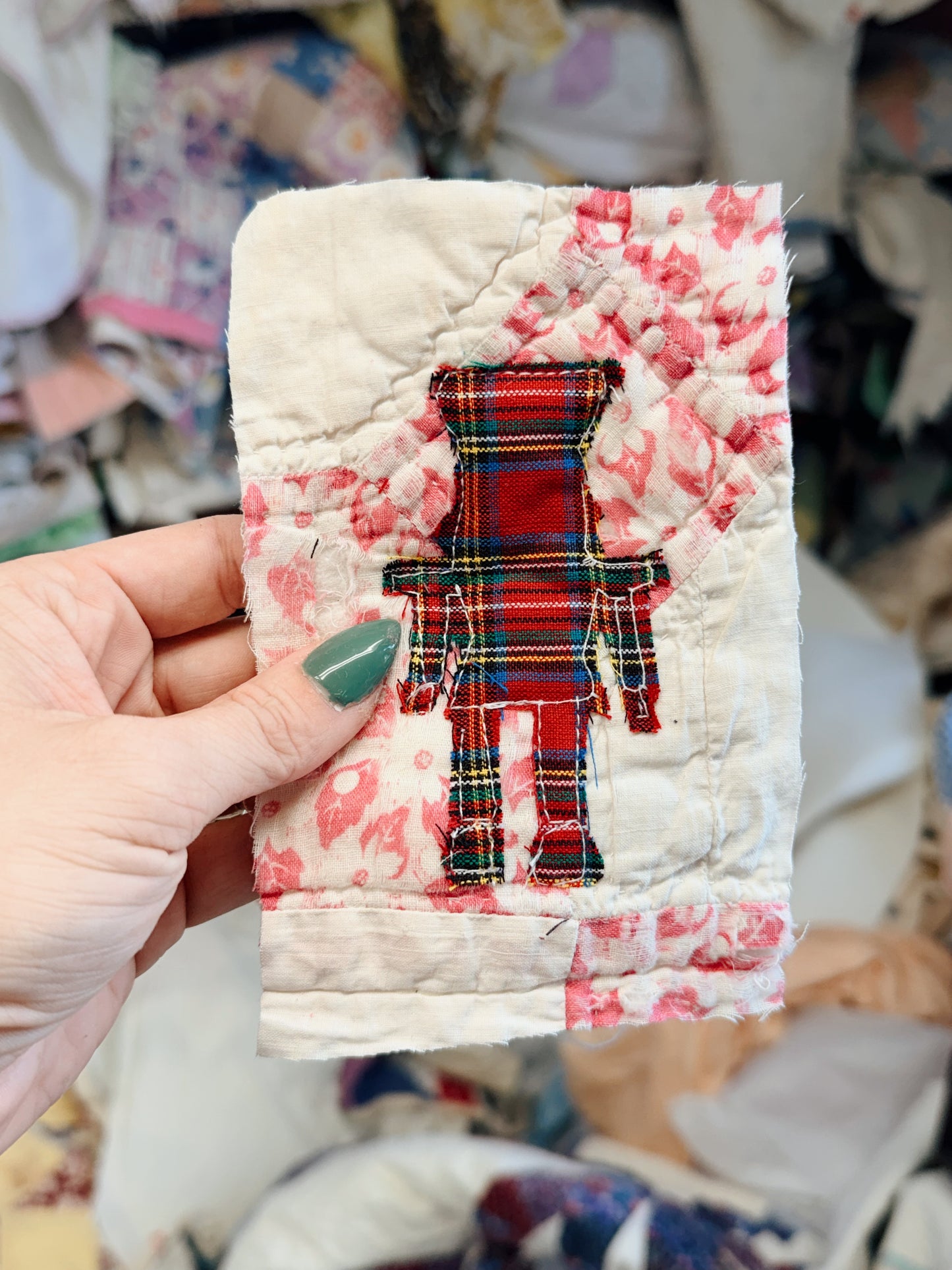 4x6 Unframed Vintage Quilt Nutcracker