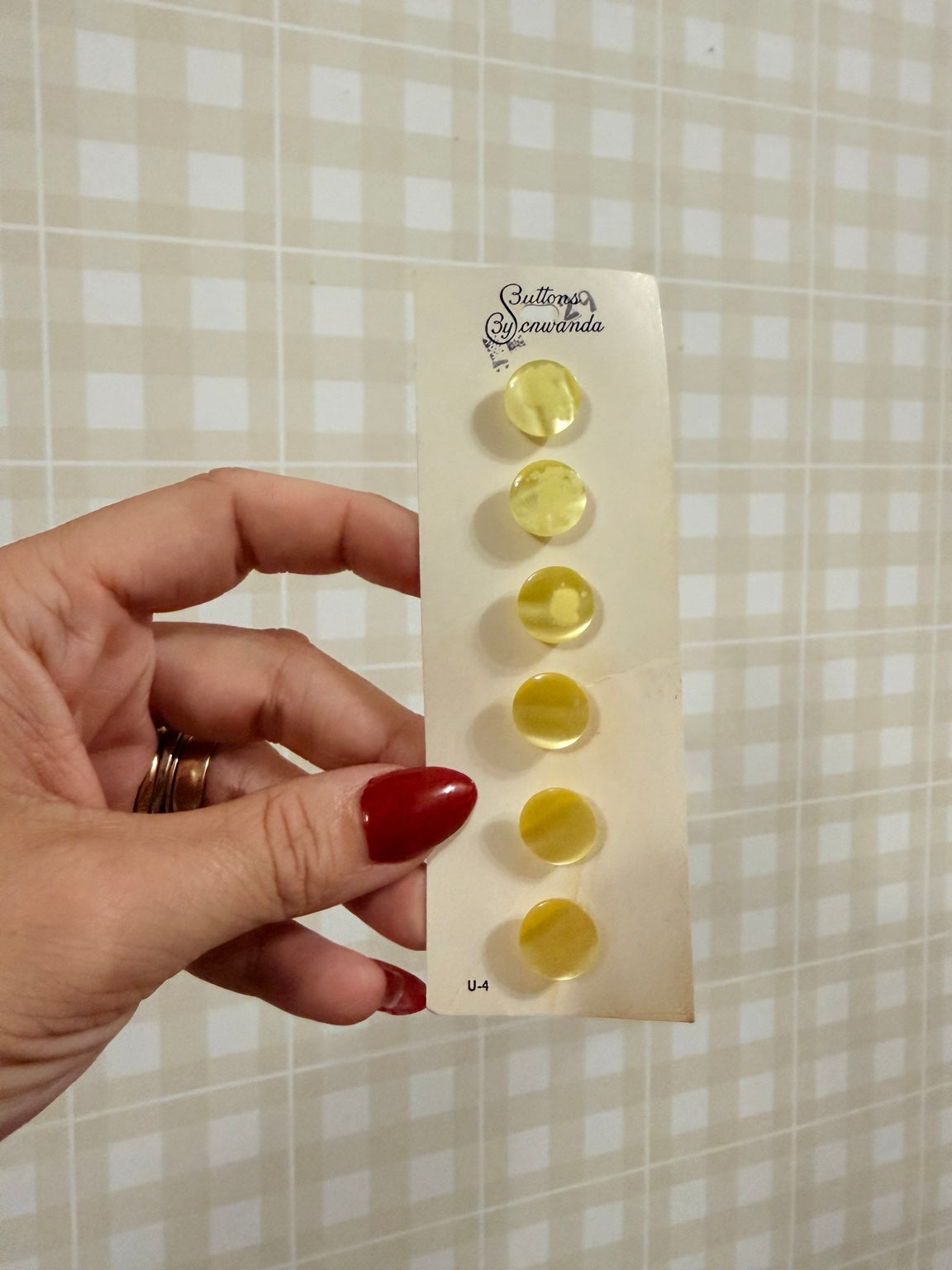 Vintage Pearlized Yellow Buttons on Buttons by Scnwanda| Bt-303