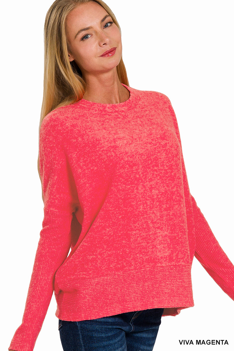 BRUSHED MELANGE HACCI DOLMAN SLEEVE SWEATER