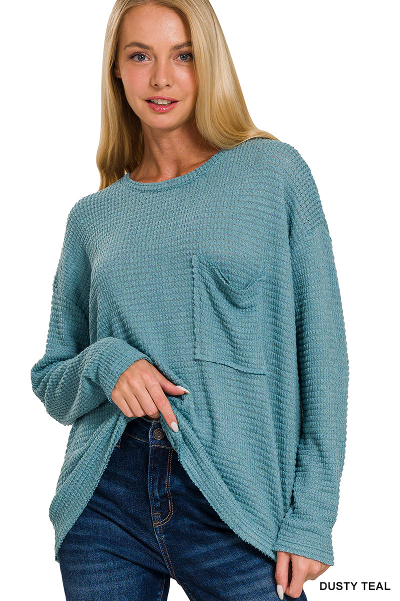 DROP SHOULDER BOAT NECK JACQUARD SWEATER