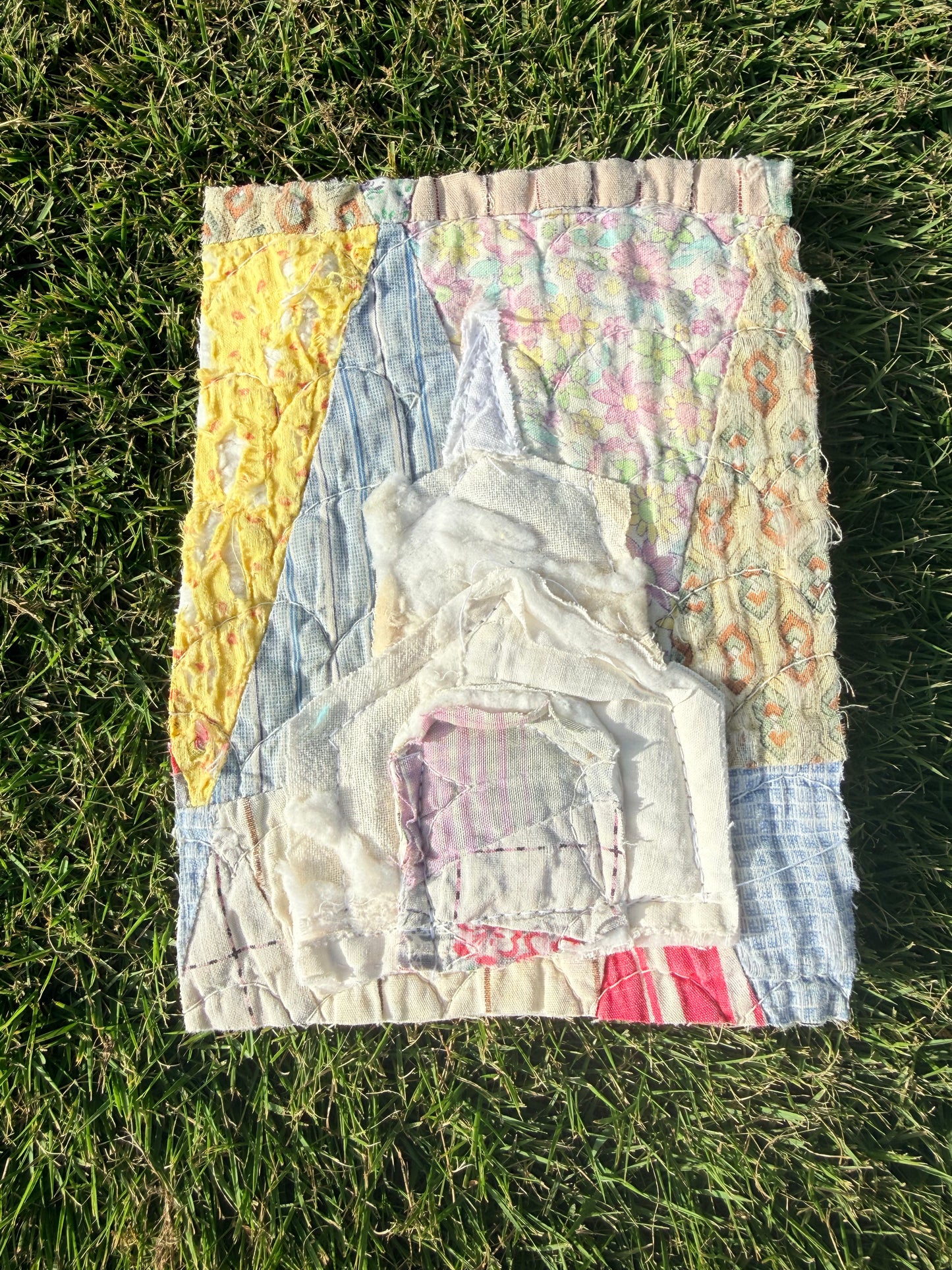 Unframed 5x7 Church Vintage Quilt Piece 4