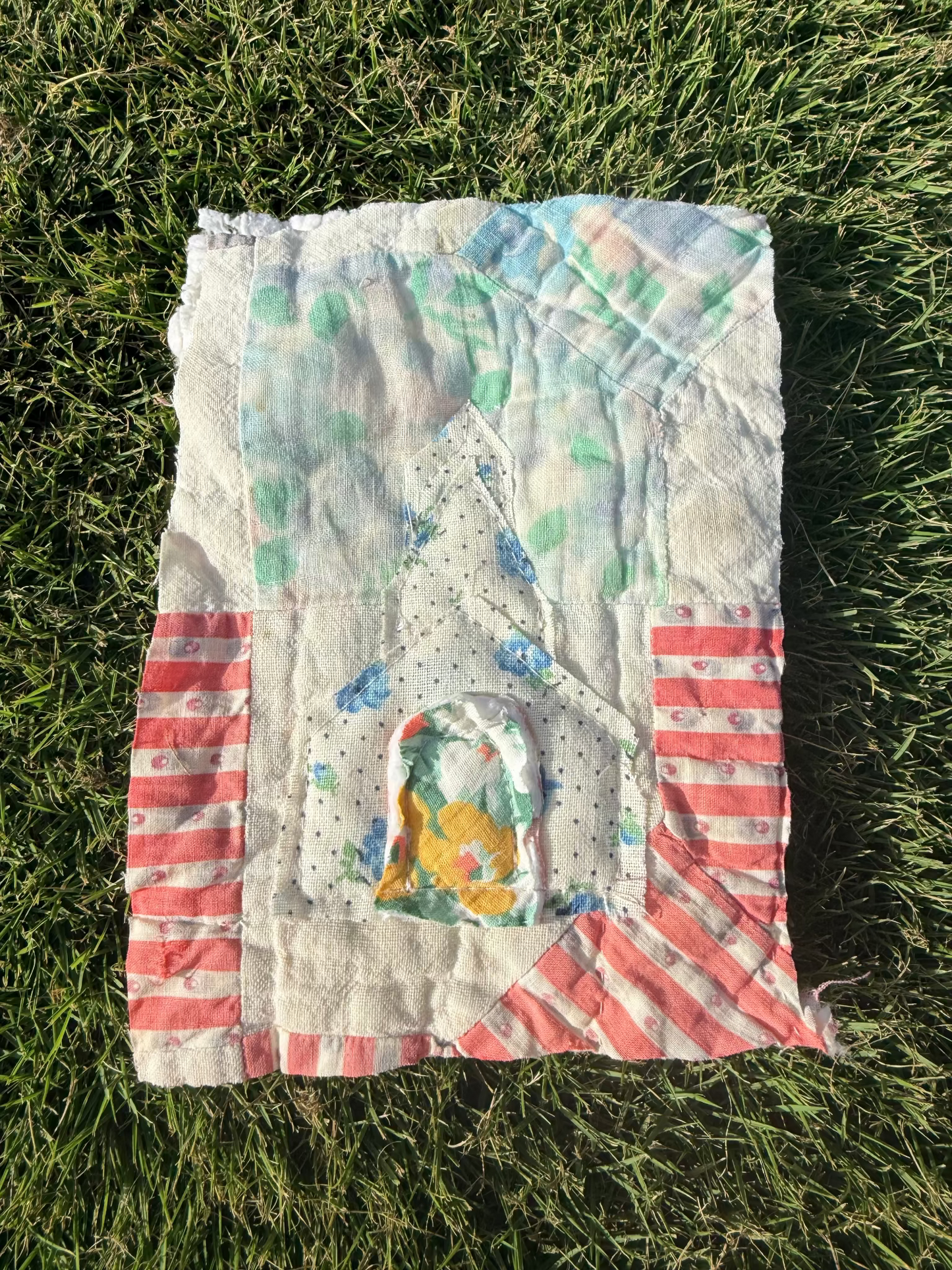 Unframed 5x7 Church Vintage Quilt Piece 8