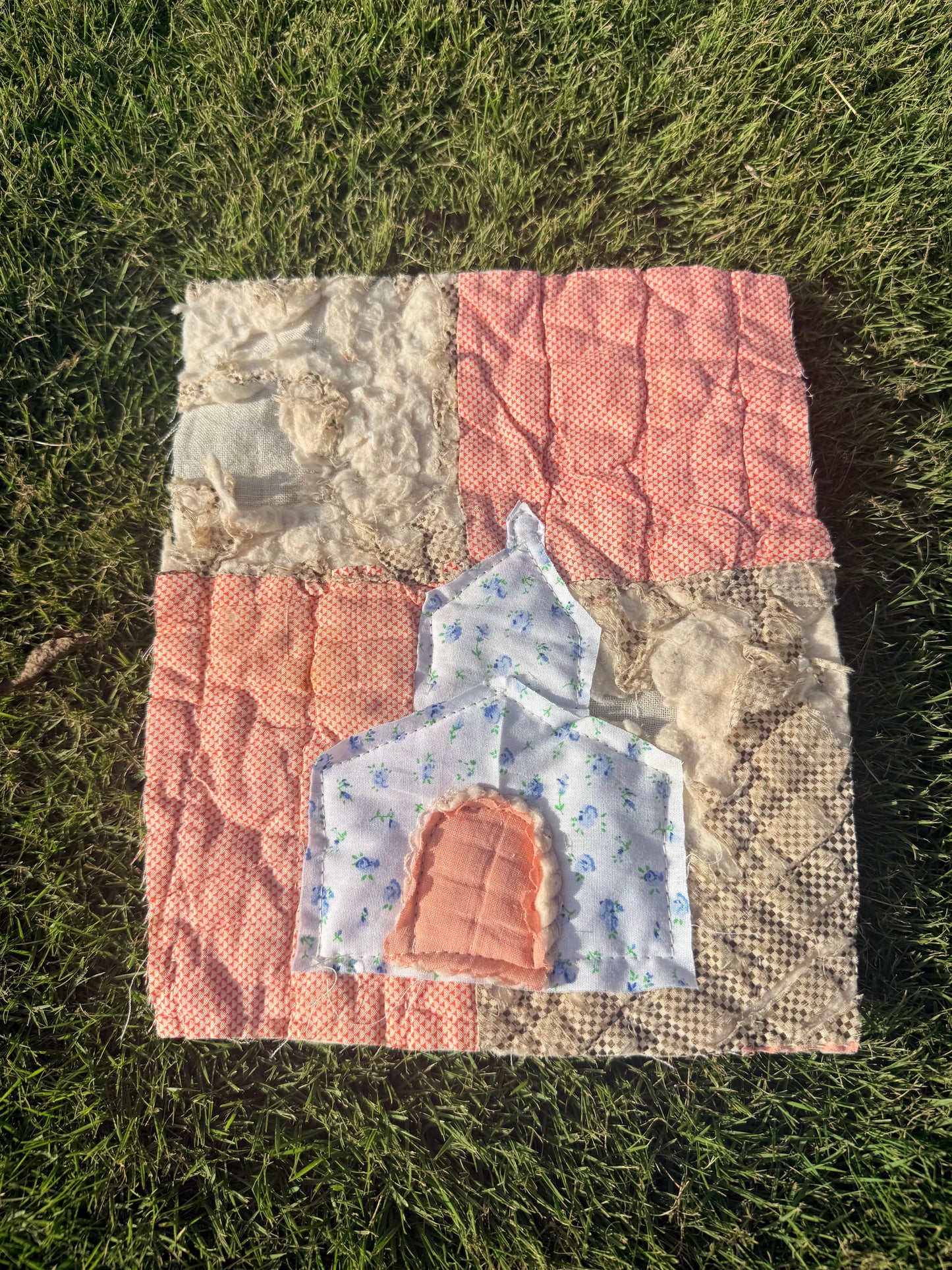 Unframed 8x10 Church Vintage Quilt Piece 1