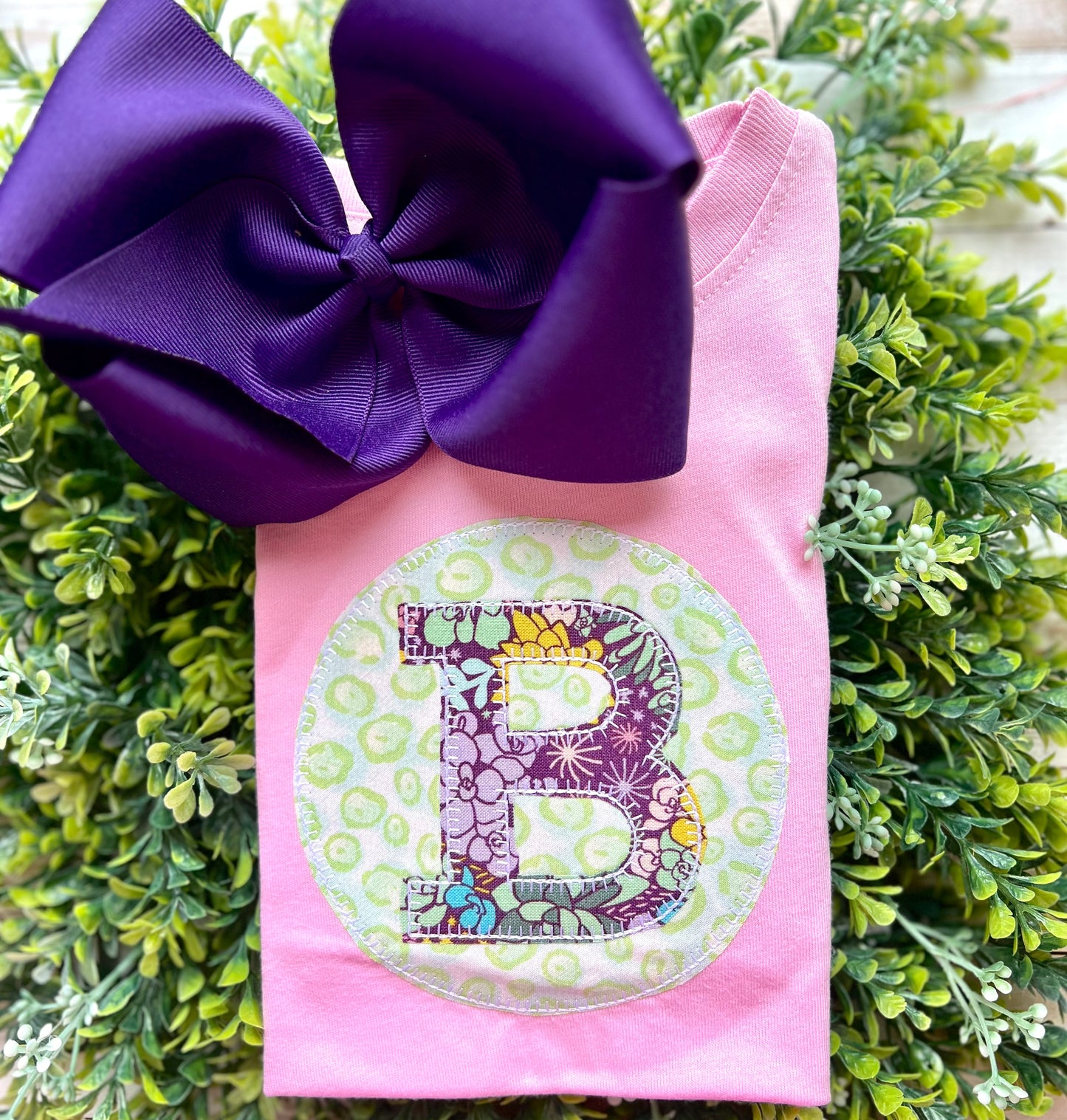 Blanket Stitch Appliqué Initial girl