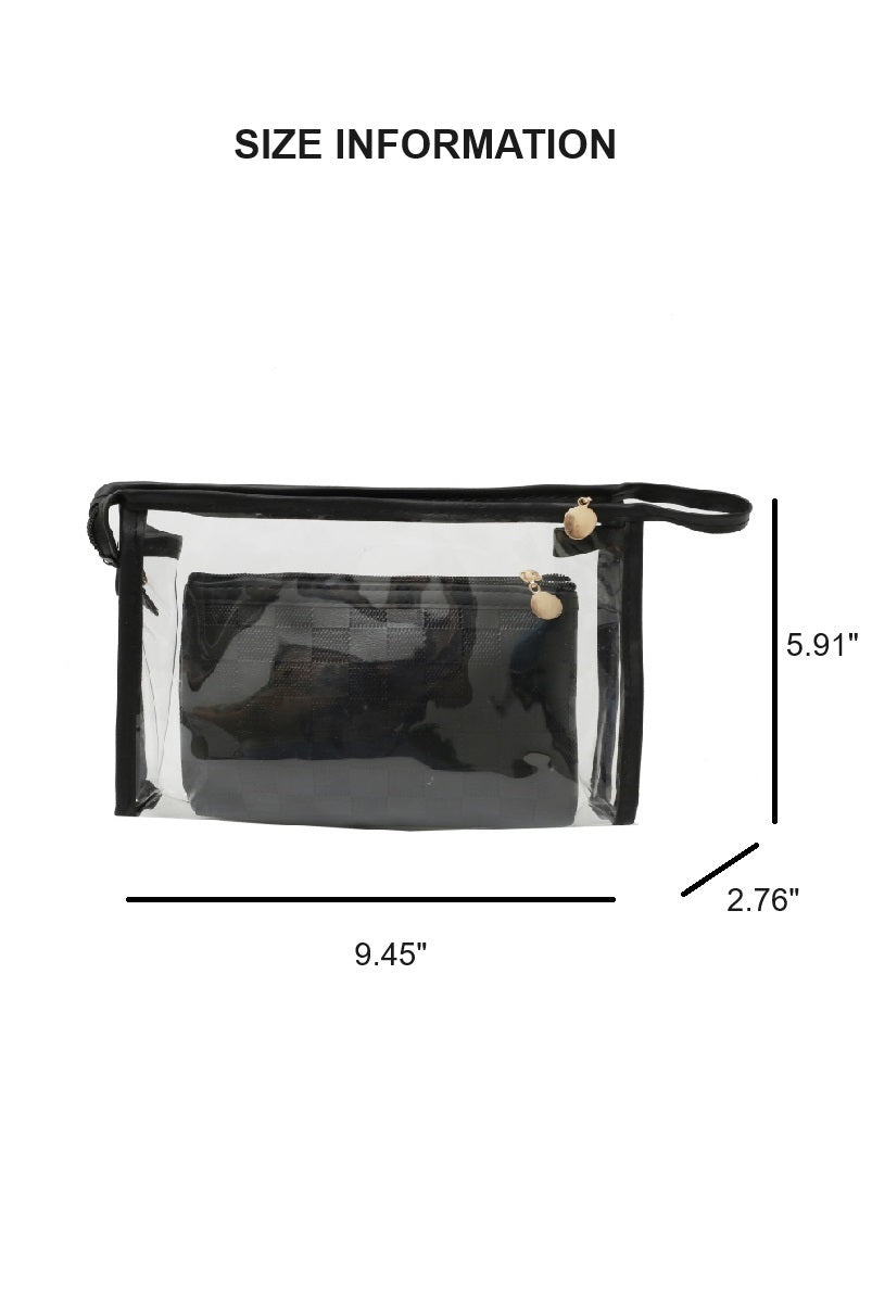 Duo checkered cosmetic makeup travel set