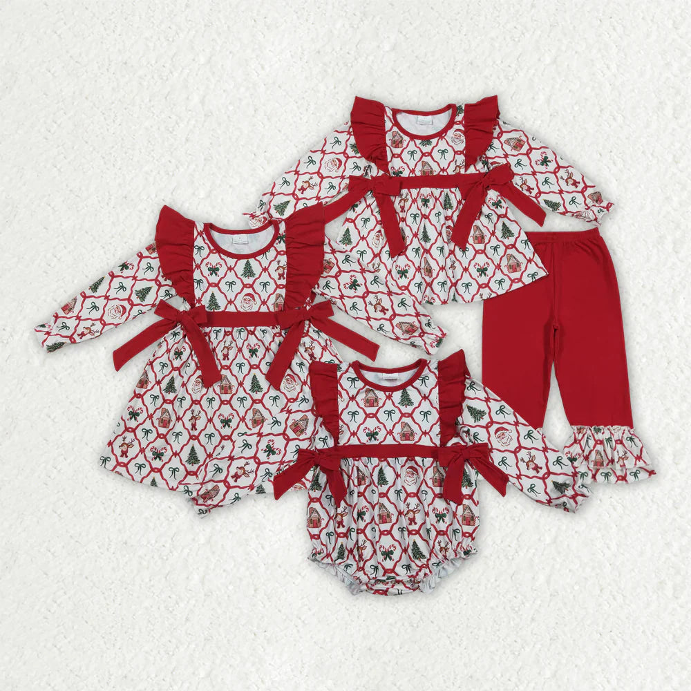 Red Christmas Grandmillenial Bows Matching