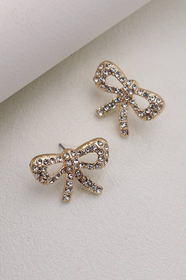 RHINESTONE BOW EARRINGS | 80E2379