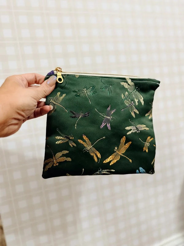 Vintage Fabric Dragon Fly Zip