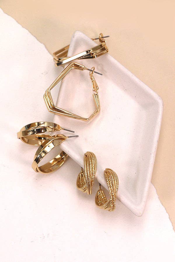 LUXURY TRIO HOOP EARRINGS | 31E03328