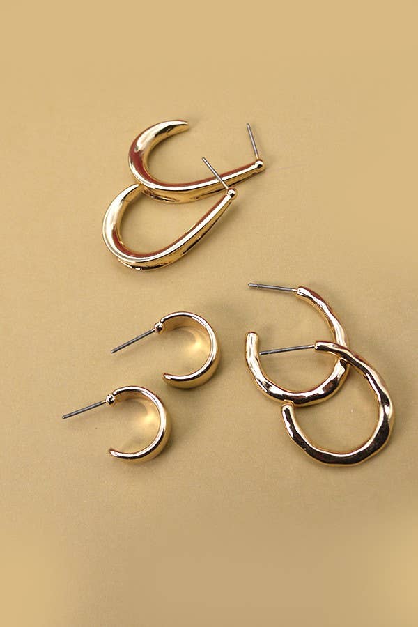 TRIO HOOP EARRING SET | 71E2208190: GOLD