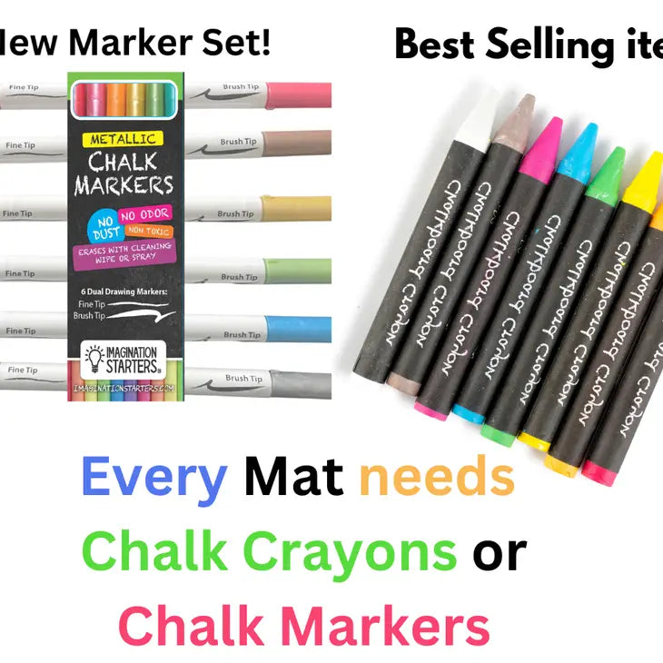 Dual Tip Metallic Chalk Markers Set of 6