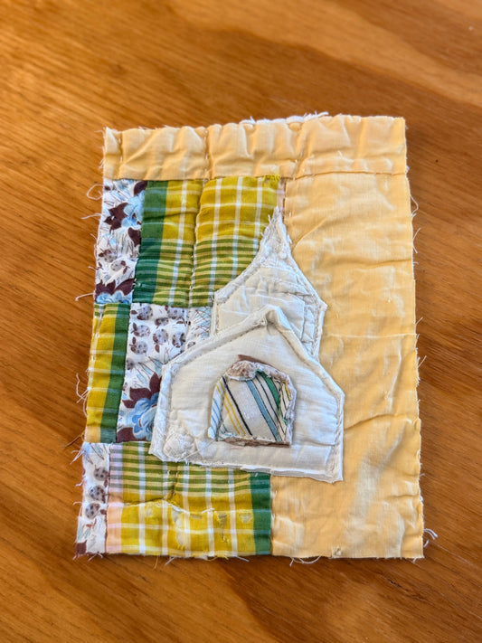 Unframed 5x7 Church Vintage Quilt Piece 27