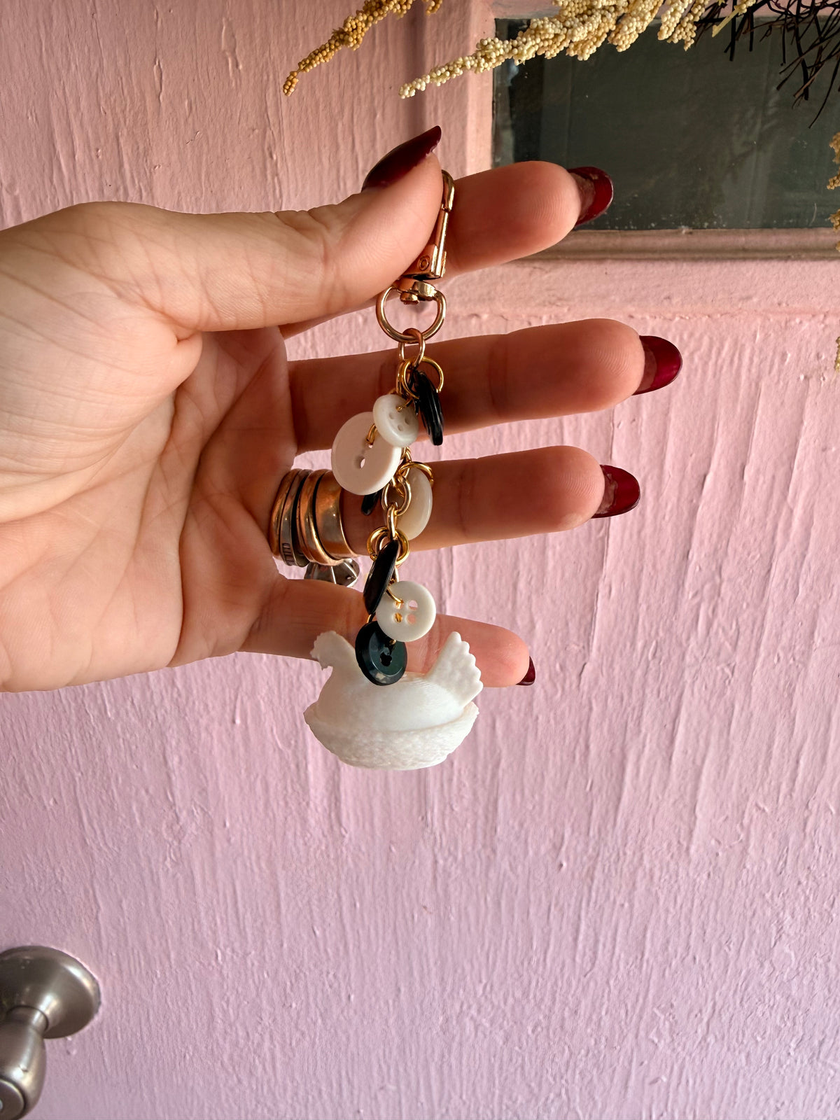 HON+Vintage Button Bag Charm
