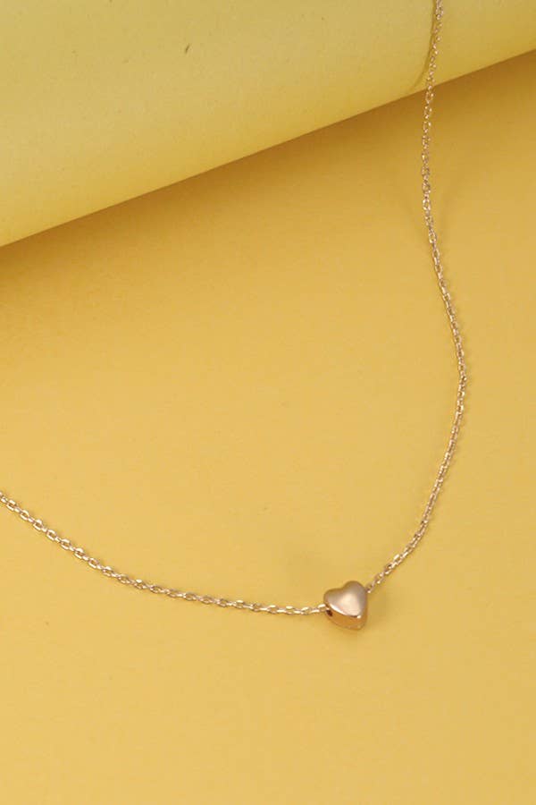 MINI DELICATE PUFFY HEART CHAIN NECKLACE | 80N297