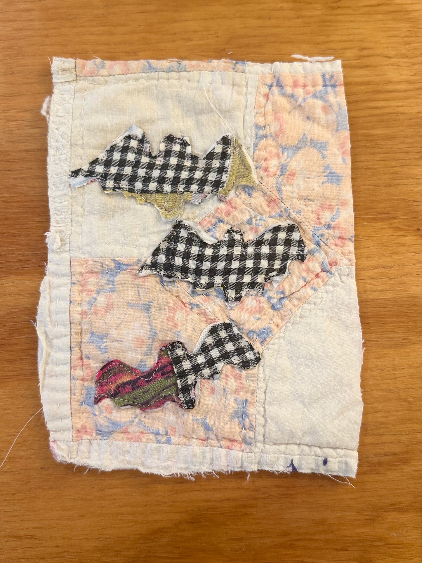 5x7 Unframed Vintage Quilt Bats