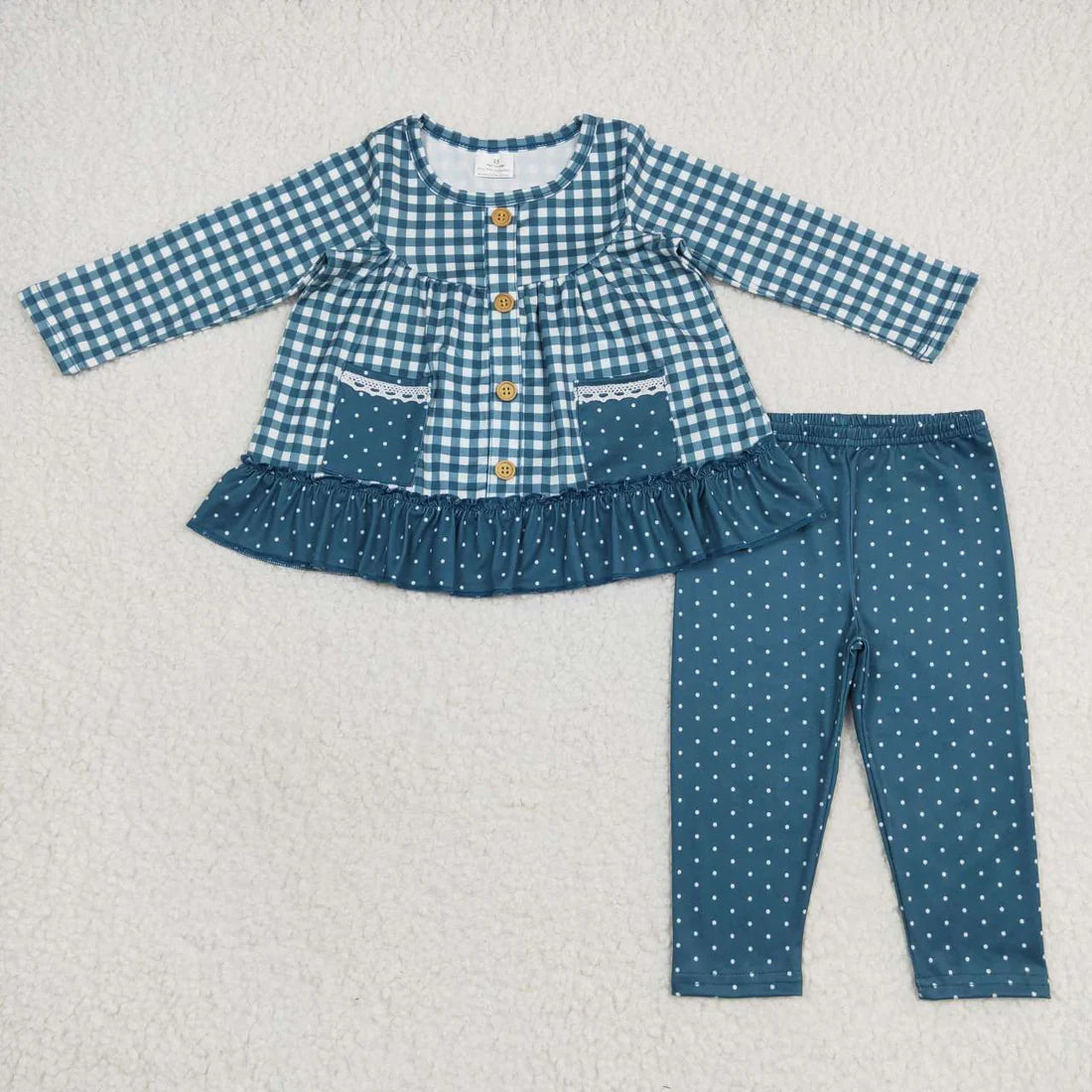 GLP0823 GINGHAM POLKA DOT SET