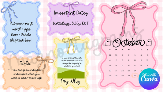 Editable Desktop Calendar Template *October