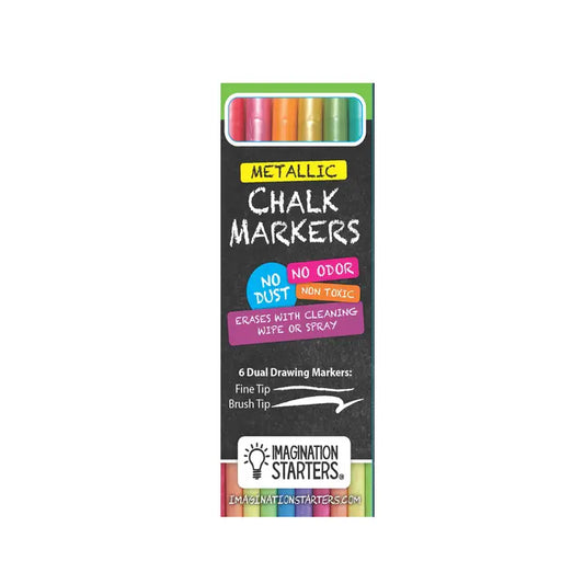 Dual Tip Metallic Chalk Markers Set of 6