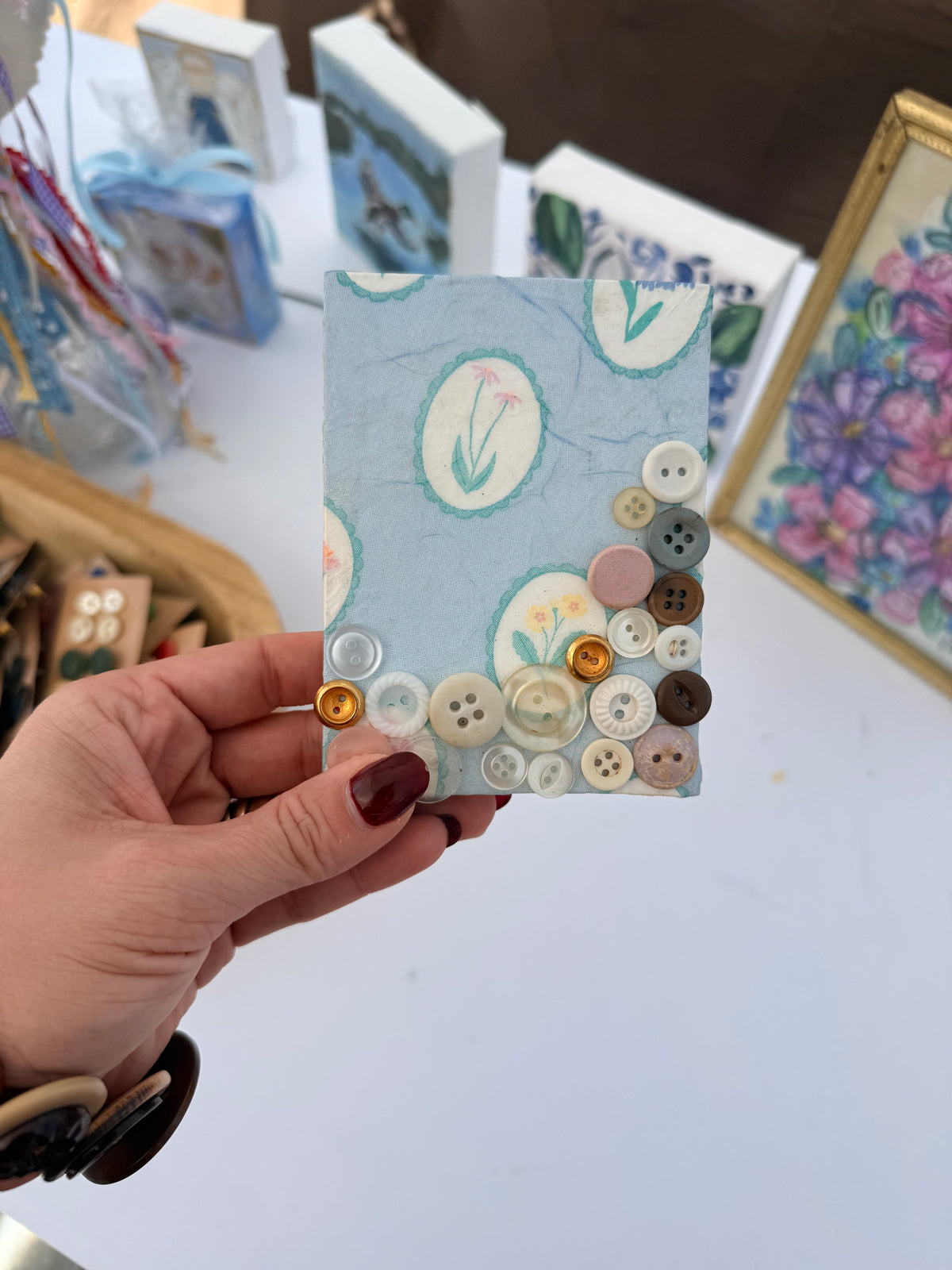 Vintage Button Art Piece