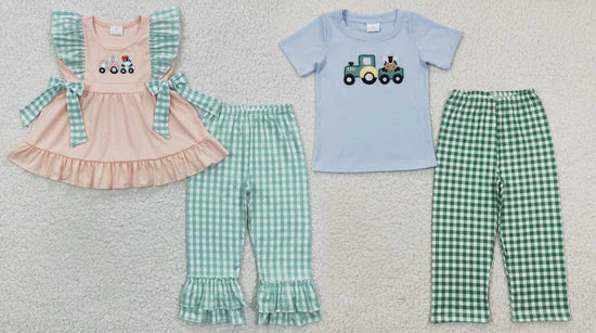 TRACTOR GINGHAM PANT SETS