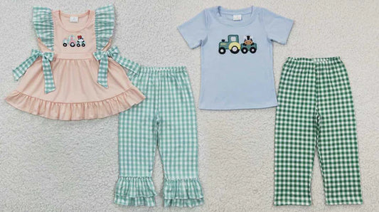 TRACTOR GINGHAM PANT SETS