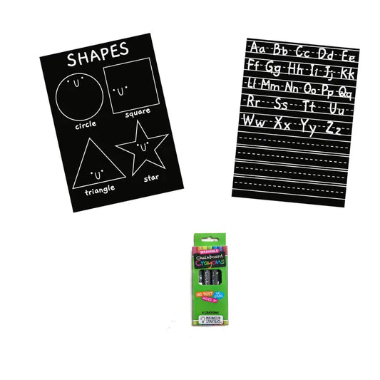 Chalkboard Minimats Letters & Shapes Coloring Kit