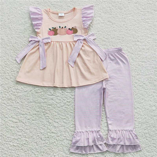 GSPO0783Girls Embroidered Pumpkin Pink