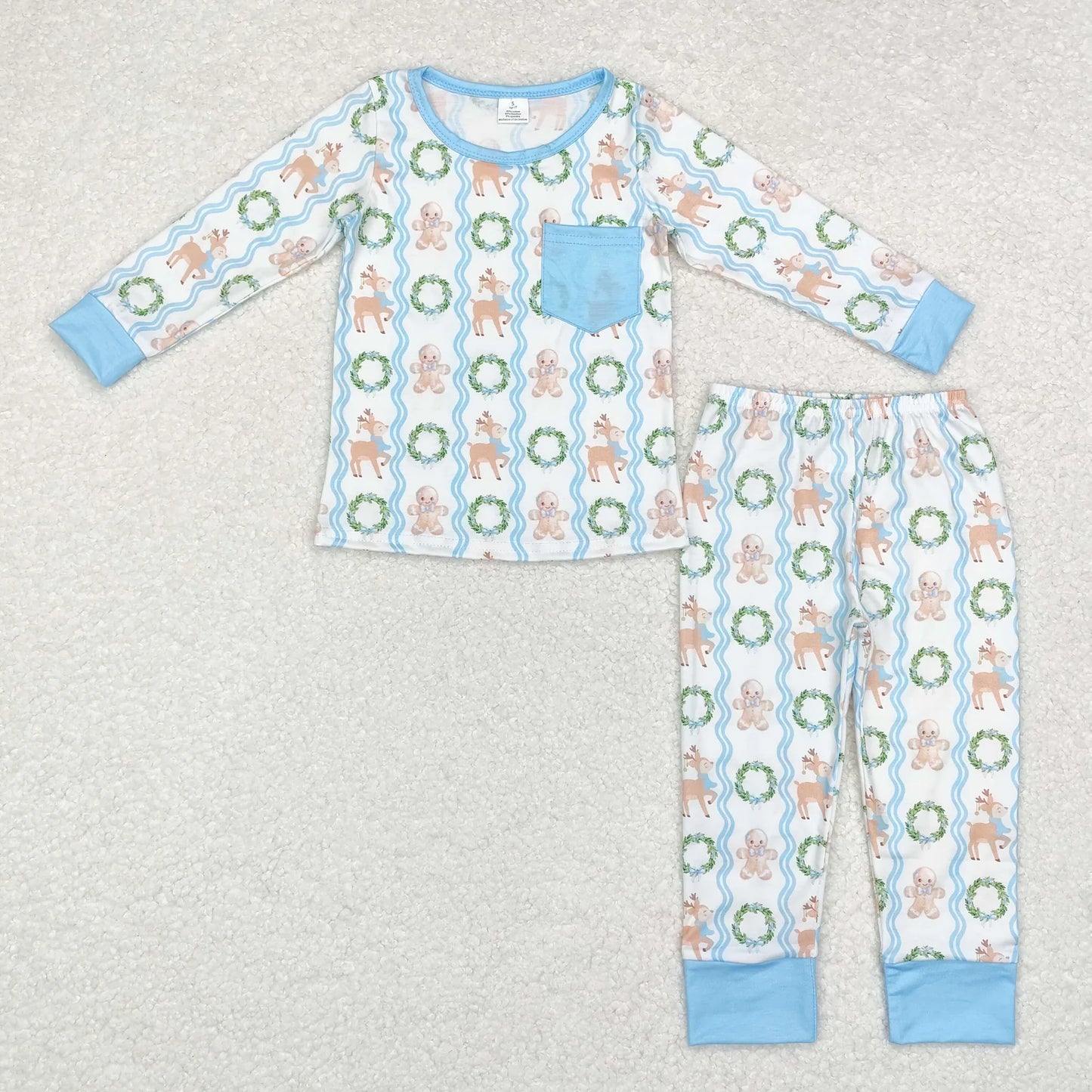 BLP0483 BAMBOO Blue Christmas pjs