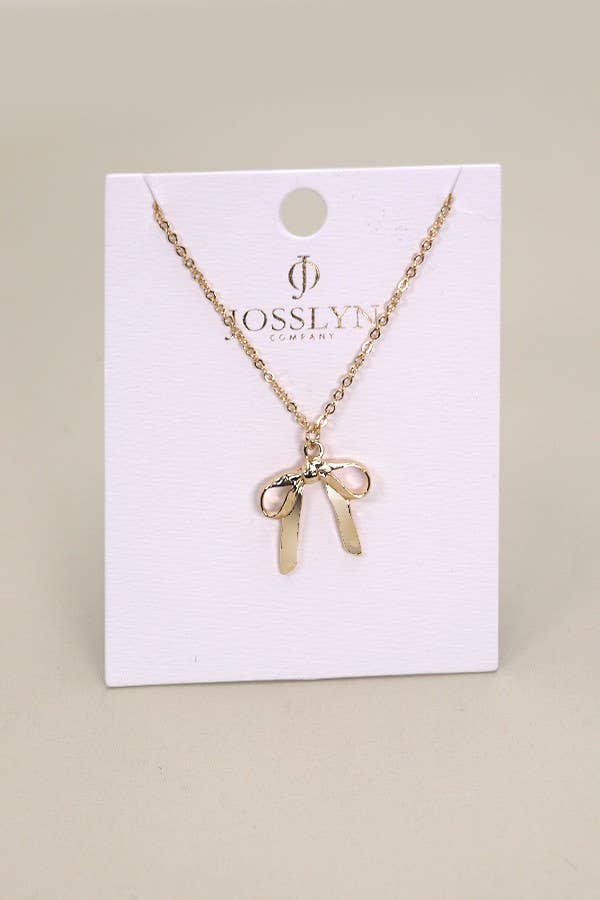 GOLD BOW PENDANT NECKLACE | 80N335
