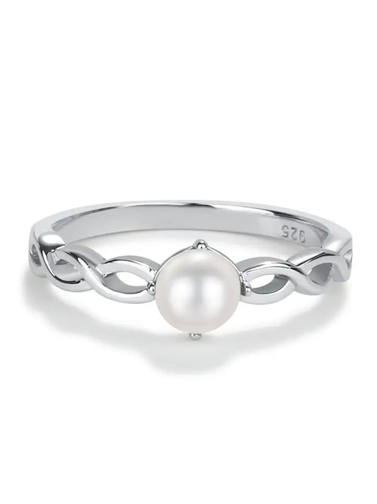 Girls Sterling Silver Freshwater Pearl Baby Ring For Kids