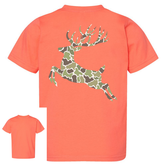 OLD SCHOOL CAMO DEER- LOGO FRONT