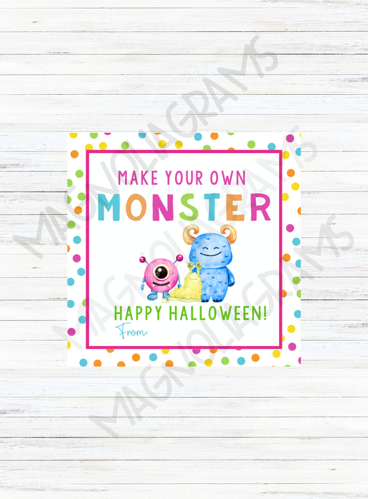 GIRLY MONSTER GOODY BAG TAG