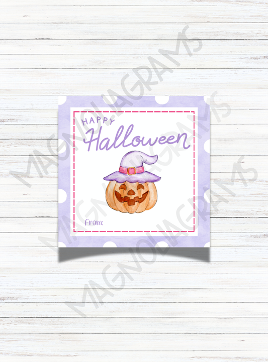 WATERCOLOR JACK PURPLE GOODY BAG TAG