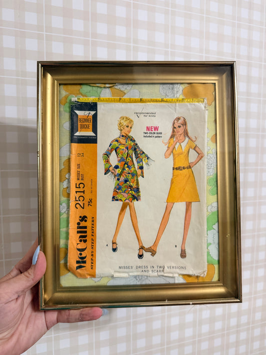 VINTAGE SEWING PATTERN FRAMED 2515