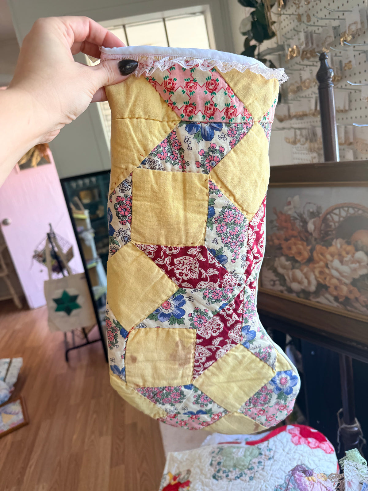 Vintage Quilt Stocking
