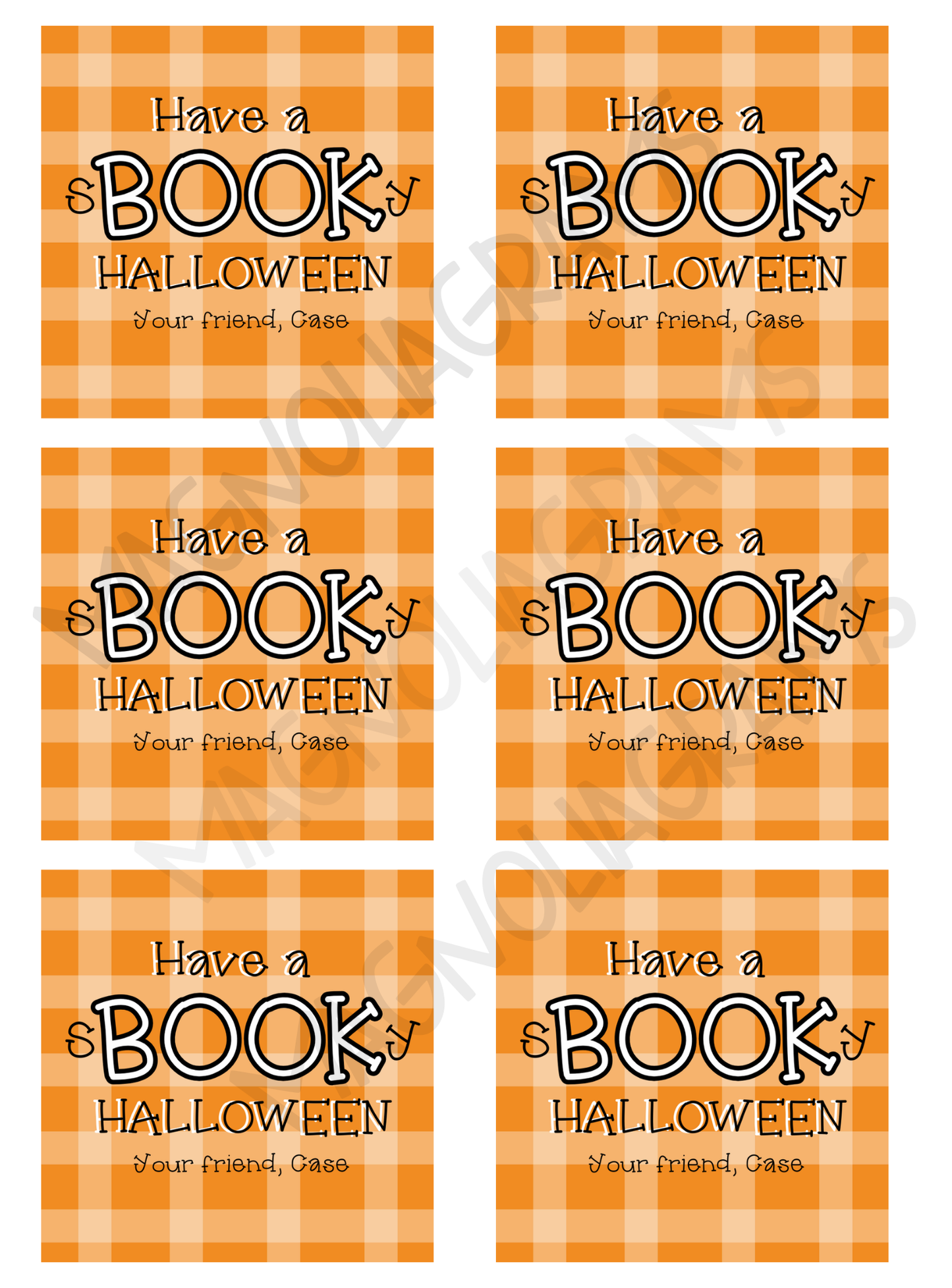 SBOOKY GOODY BAG TAG