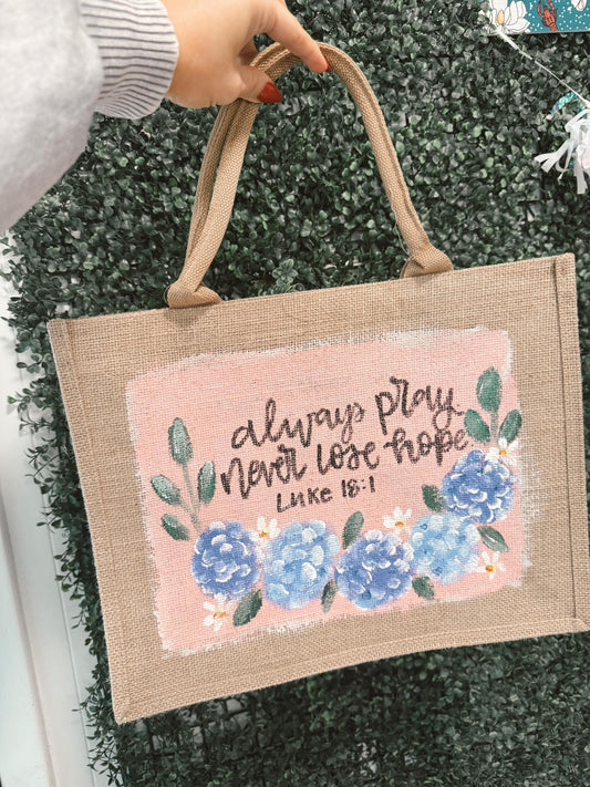 Always Pray Jute Tote