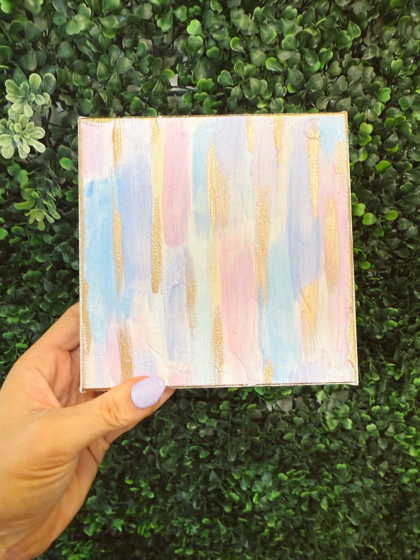 Brushstrokes Pastel Gold Accent- 6x6
